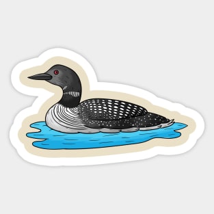 Loon bird cartoon illustration Sticker